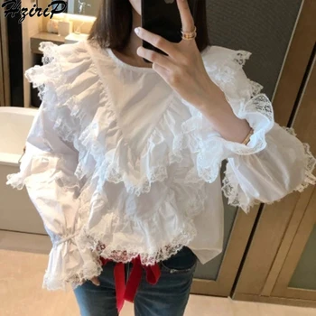 HziriP Korean 2019 New Spring Autumn Solid Women Casual Solid Lace White O-Neck Long Flare Sleeve Ladies Loose Shirts Tops
HziriP Korean 2019 New Spring Autumn Solid Women Casual Solid Lace White O-Neck Long Flare Sleeve Ladies Loose Shirts Tops