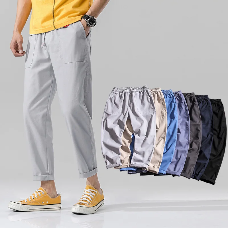 Summer Fashion Korean Style Men Black Khaki Ankle-Length Cotton Linen Streetwear Trousers Harem Pants Men 5XL
Summer Fashion Korean Style Men Black Khaki Ankle-Length Cotton Linen Streetwear Trousers Harem Pants Men 5XL