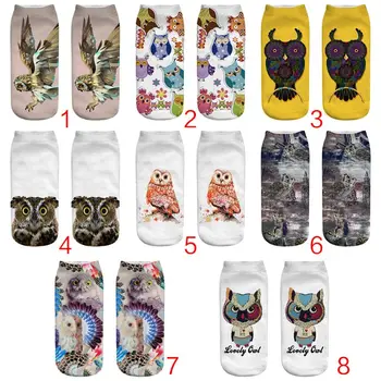 Unisex Boho 3D Colorful Cartoon Owl Animal Low Cut Short Boat Socks Digital Printing Rib Trim Summer Breathable Hosiery 8 Styles
Unisex Boho 3D Colorful Cartoon Owl Animal Low Cut Short Boat Socks Digital Printing Rib Trim Summer Breathable Hosiery 8 Styles