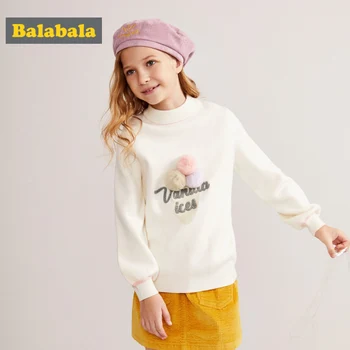 Balabala Girls Fine Knit Mock-Turtleneck Sweater with Embroidery Teenager Ballon Sleeve Sweater with Pompom Ribbed Cuffs and Hem
Balabala Girls Fine Knit Mock-Turtleneck Sweater with Embroidery Teenager Ballon Sleeve Sweater with Pompom Ribbed Cuffs and Hem