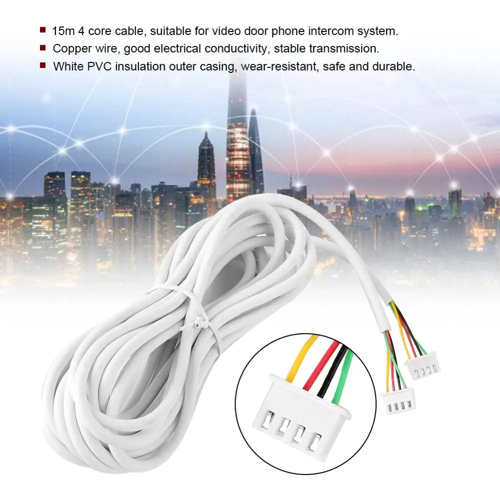 10m/15m 4 Cores Round Flexible Copper Cable Fit For Video Doorbell Intercom System
10m/15m 4 Cores Round Flexible Copper Cable Fit For Video Doorbell Intercom System