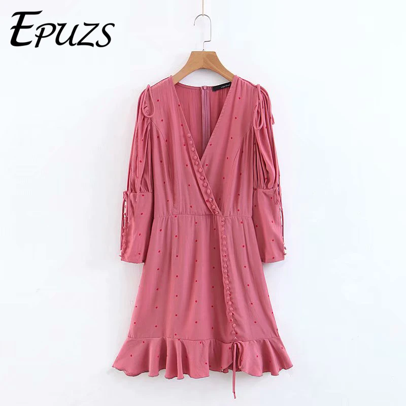 2019 ruffle long sleeve vintage dress women V Neck button party dresses elegant long sleeve mini boho dress korean black vestido
2019 ruffle long sleeve vintage dress women V Neck button party dresses elegant long sleeve mini boho dress korean black vestido