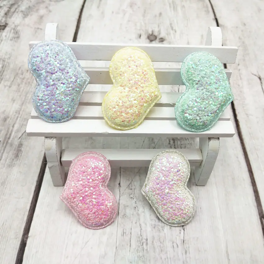 10Pcs 4.2*3.2cm Shiny Fabric Padded Patches Glitter heart Appliques for Craft Clothes Sticker Supplies DIY Hair Clips ornament
10Pcs 4.2*3.2cm Shiny Fabric Padded Patches Glitter heart Appliques for Craft Clothes Sticker Supplies DIY Hair Clips ornament