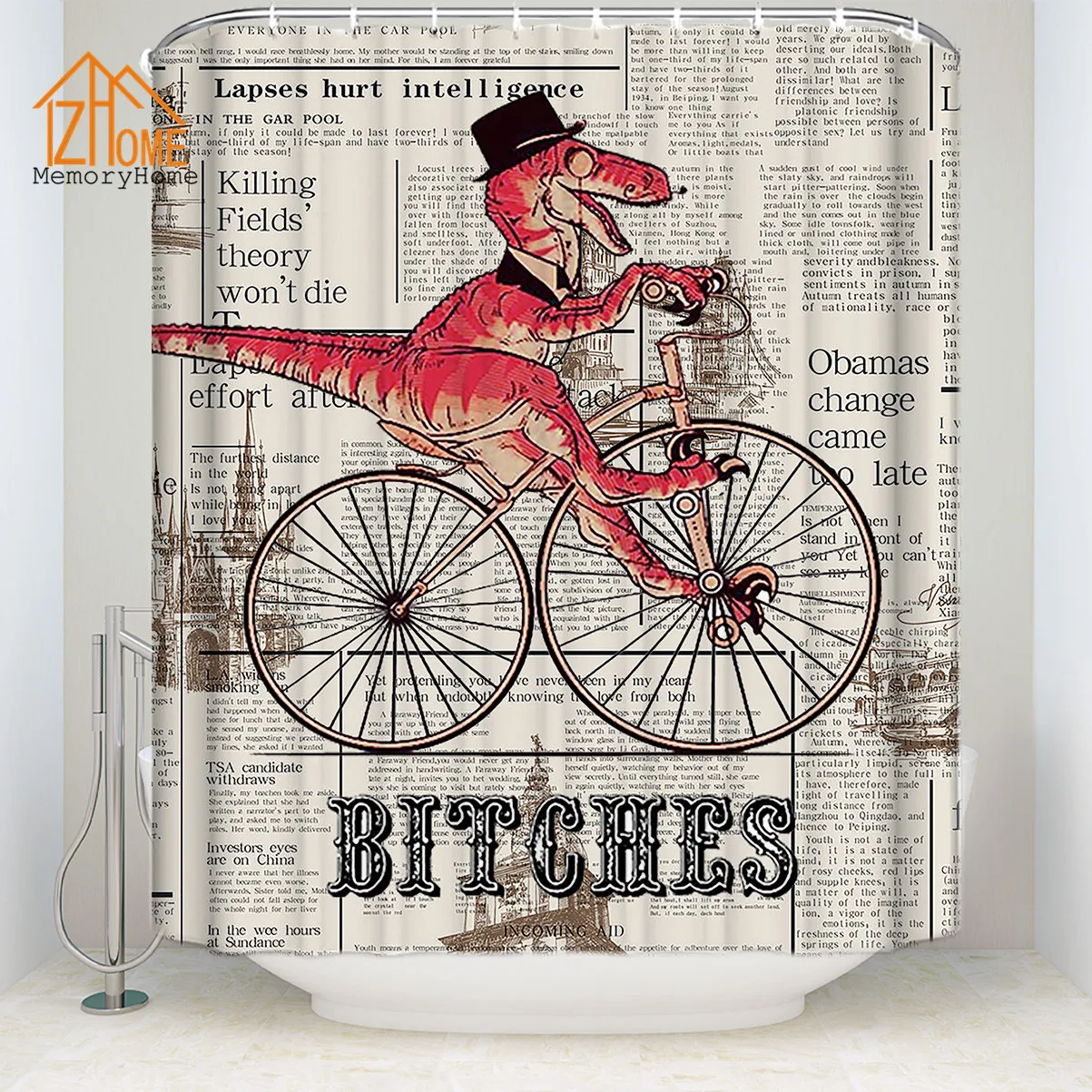 Memory Home Vintage Dinosaur Printed Shower Curtains Custom Design Creative Waterproof Polyester Fabric Bathroom Shower Curtains
Memory Home Vintage Dinosaur Printed Shower Curtains Custom Design Creative Waterproof Polyester Fabric Bathroom Shower Curtains