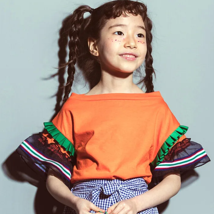 Korean Style Girls Tops Cotton O-neck Lace Stripe Printing Lantern Sleeve T Shirt Cute Casual Big Girls 12 13 Years Old T-shirt
Korean Style Girls Tops Cotton O-neck Lace Stripe Printing Lantern Sleeve T Shirt Cute Casual Big Girls 12 13 Years Old T-shirt