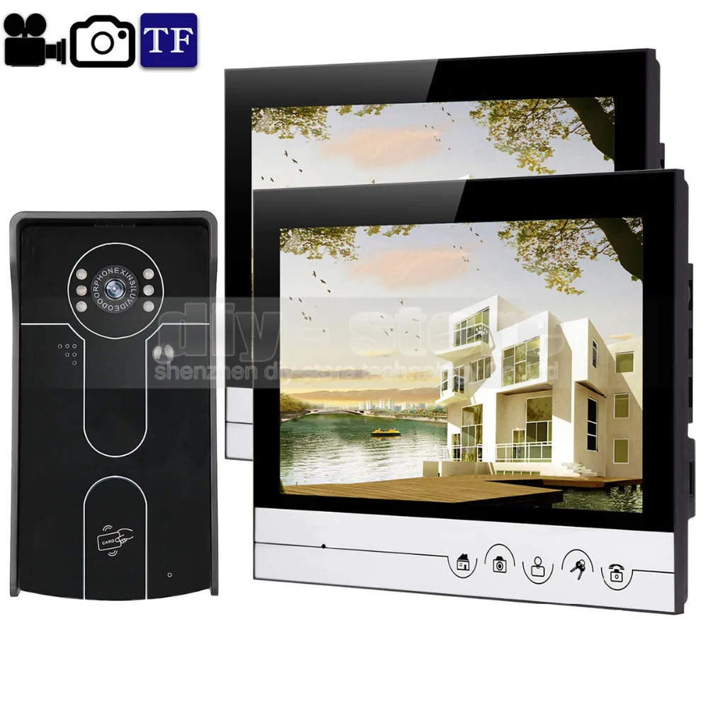 DIYSECUR 9inch Video Record/Photograph Video Door Phone Doorbell Waterproof RFID Camera Home Security Intercom System 1V2
DIYSECUR 9inch Video Record/Photograph Video Door Phone Doorbell Waterproof RFID Camera Home Security Intercom System 1V2