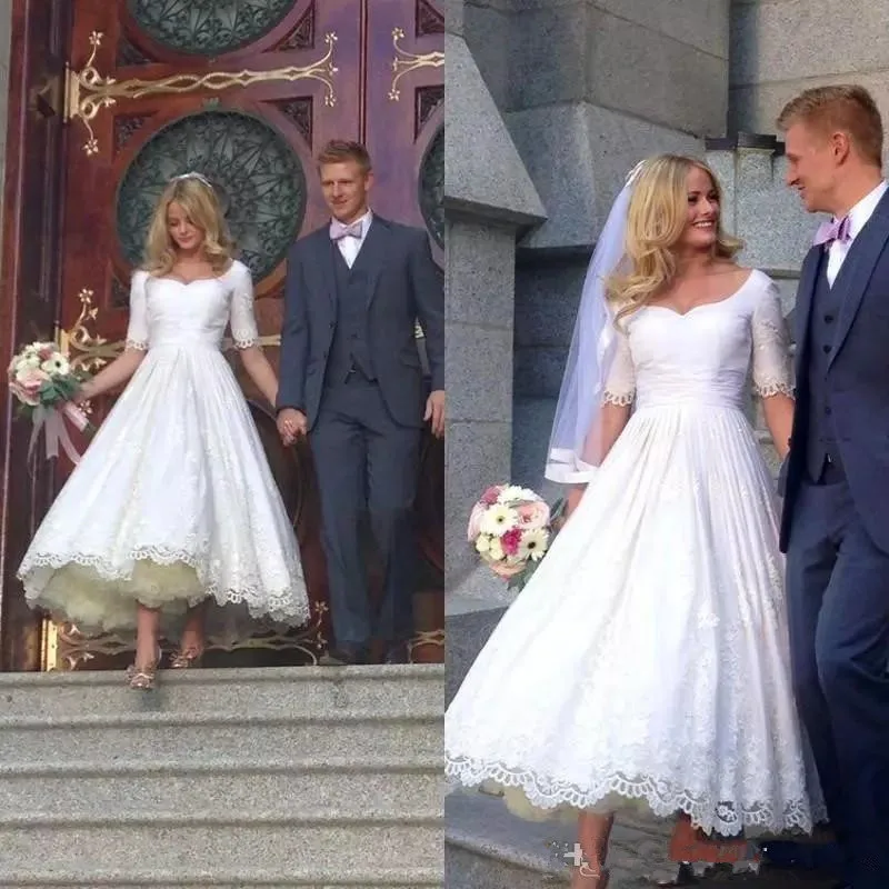 2019 Elegant Cheap Simple A Line Wedding Dresses Sweetheart Lace Appliques Half Sleeves Ankle Length Plus Size wedding dress
2019 Elegant Cheap Simple A Line Wedding Dresses Sweetheart Lace Appliques Half Sleeves Ankle Length Plus Size wedding dress