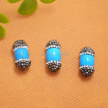 Wholesale 8Pcs Stones Stone with Rhinestone Olive Shape Connector Beads For Making Bracelet
Wholesale 8Pcs Stones Stone with Rhinestone Olive Shape Connector Beads For Making Bracelet