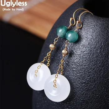 Uglyless Anti-fading 14K Filled Gold 9K Gold Earrings for Women Jade Buttons Dangle Earrings Exotic Summer Dress Brincos Bijoux
Uglyless Anti-fading 14K Filled Gold 9K Gold Earrings for Women Jade Buttons Dangle Earrings Exotic Summer Dress Brincos Bijoux