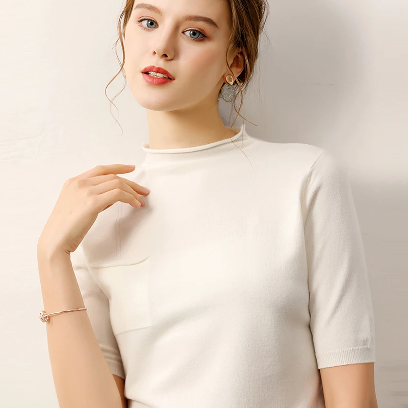 2019 Pullovers Sweaters Women New-coming Autumn Turtleneck With Pocket Shirt Short Half Sleeve Korean Slim-fit Tight Sweater
2019 Pullovers Sweaters Women New-coming Autumn Turtleneck With Pocket Shirt Short Half Sleeve Korean Slim-fit Tight Sweater