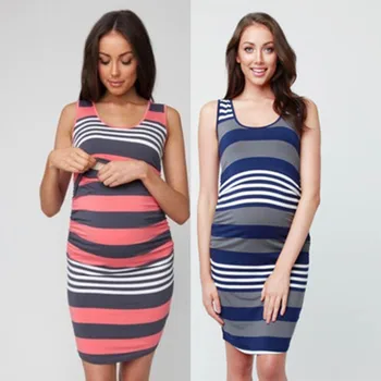 New Maternity Dress Pregnant Women Summer Sleeveless Striped Dresses Breastfeeding Nursing Pregnancy Women clothes
New Maternity Dress Pregnant Women Summer Sleeveless Striped Dresses Breastfeeding Nursing Pregnancy Women clothes