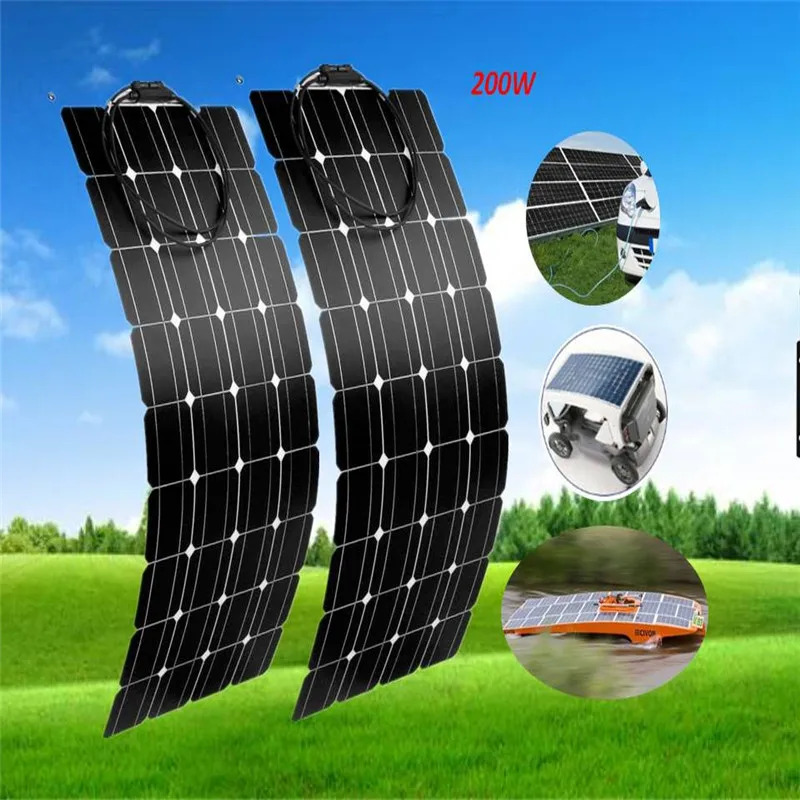 2 pcs 100w Solar Panel semi flexible 200W solar system Photovoltaic solar panel 12v battery/yacht/RV/car/boat EU/USA Stock
2 pcs 100w Solar Panel semi flexible 200W solar system Photovoltaic solar panel 12v battery/yacht/RV/car/boat EU/USA Stock