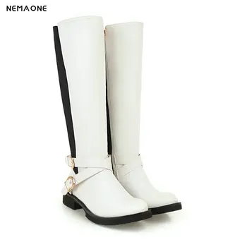 NEMAONE low heels women knee high western boots woman autumn winter ladies boots black white casual shoes woman large size 43
NEMAONE low heels women knee high western boots woman autumn winter ladies boots black white casual shoes woman large size 43