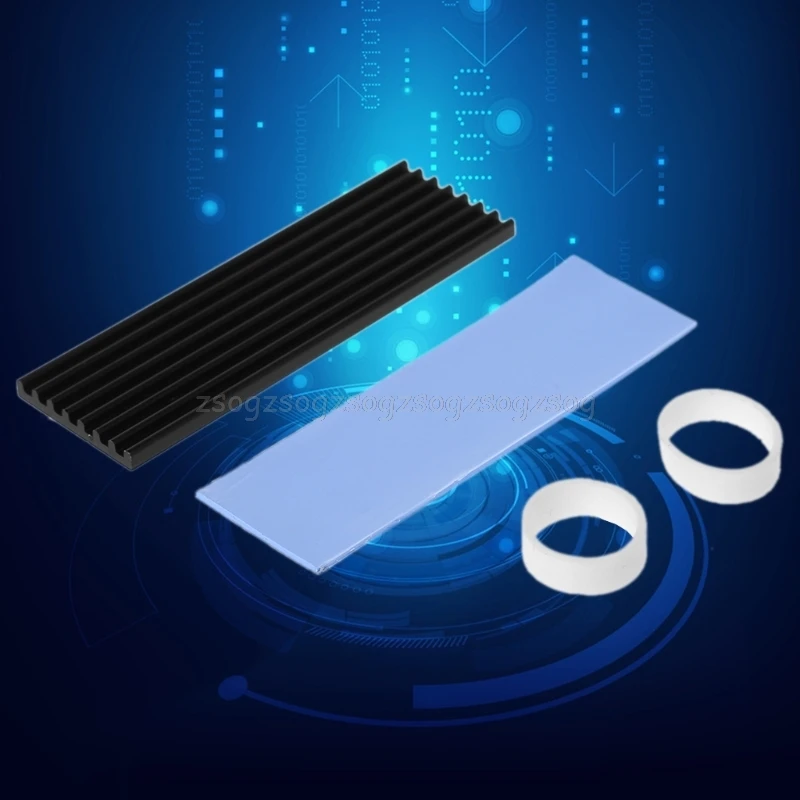 

Pure Aluminum Cooling Heatsink Thermal Pad For N80 NVME M.2 NGFF 2280 PCI-E SSD F18 19 dropship