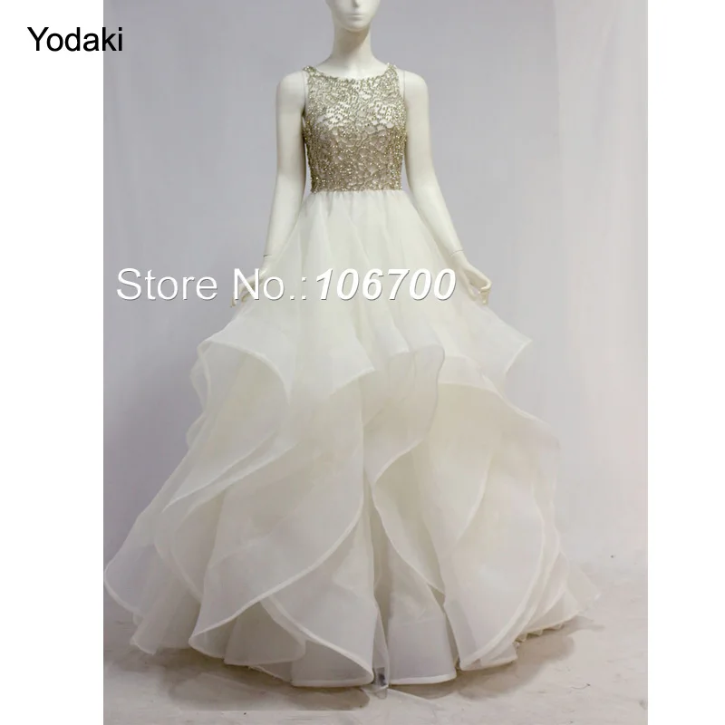 2018 Ballgown Lace Beads Long Prom Dresses O Neck Zip Open Back Layered White Ivory Colors Organza Evening Gowns JB908-b
2018 Ballgown Lace Beads Long Prom Dresses O Neck Zip Open Back Layered White Ivory Colors Organza Evening Gowns JB908-b