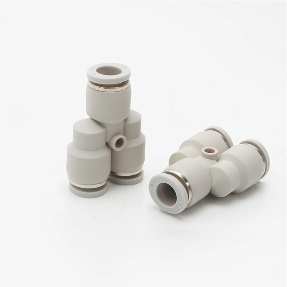 Y-type three-way variable diameter PW6-4/8-6 white boutique plastic butt plug-in pneumatic quick connector
Y-type three-way variable diameter PW6-4/8-6 white boutique plastic butt plug-in pneumatic quick connector