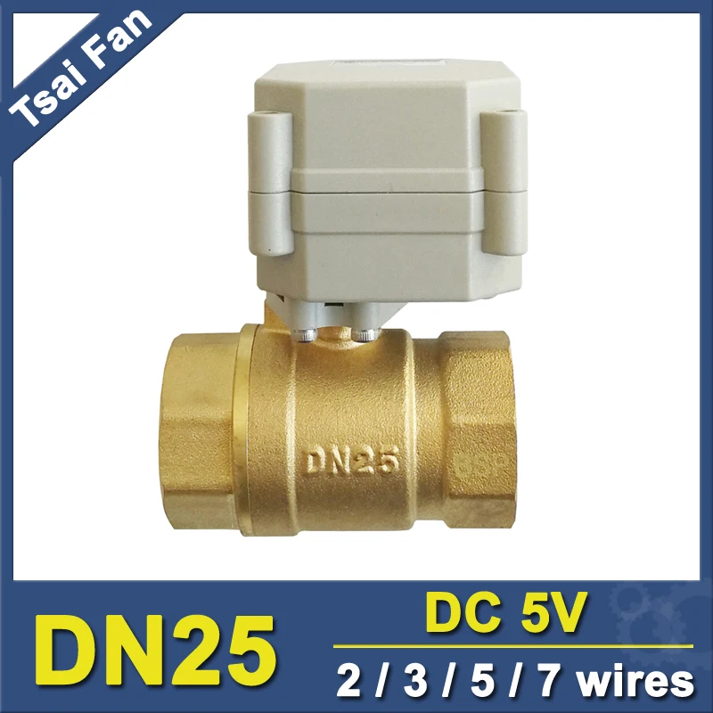 

2 Way Brass 1" Motorized Ball Valve Full Port BSP Or NPT Thread DC5V 2/3/5/7 Wires with signal feed back CE certified IP67