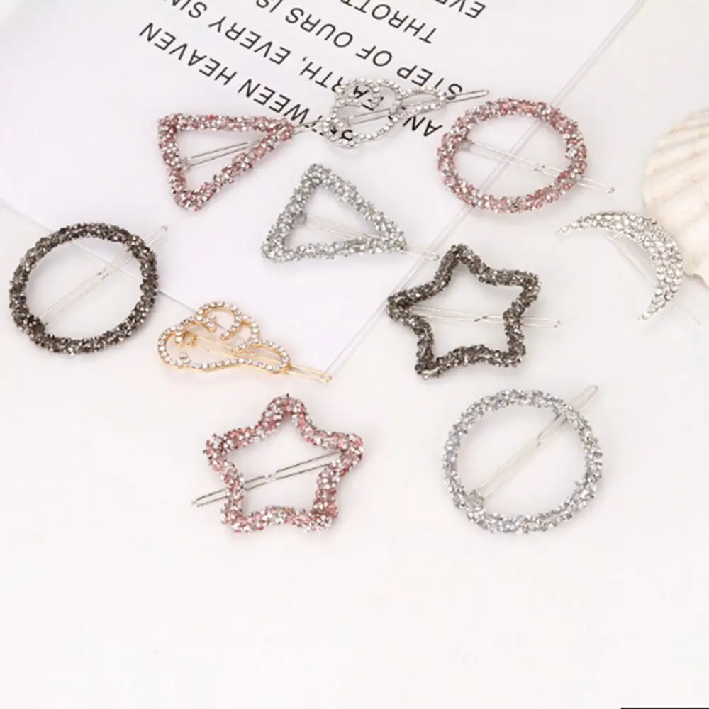 1 Pcs Chic Crystal Rhinestones Hairpin Women Girls Fashion Star Triangle Round Shape Women Hair Clips Barrettes Hair Accessories
1 Pcs Chic Crystal Rhinestones Hairpin Women Girls Fashion Star Triangle Round Shape Women Hair Clips Barrettes Hair Accessories