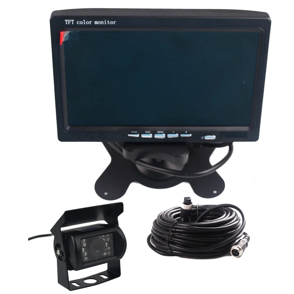 

LED Reverse Camera 4-pin 7" TFT LCD Monitor Folding Truck Bus Parking Assistance Monitors S DC 12V/24V Folding Car Monitors