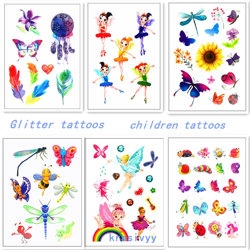 Temporary tattoos stickers flash tattoo fairy flowers butterfly glitter paste makeup children girls tattoo water transfer paper
Temporary tattoos stickers flash tattoo fairy flowers butterfly glitter paste makeup children girls tattoo water transfer paper