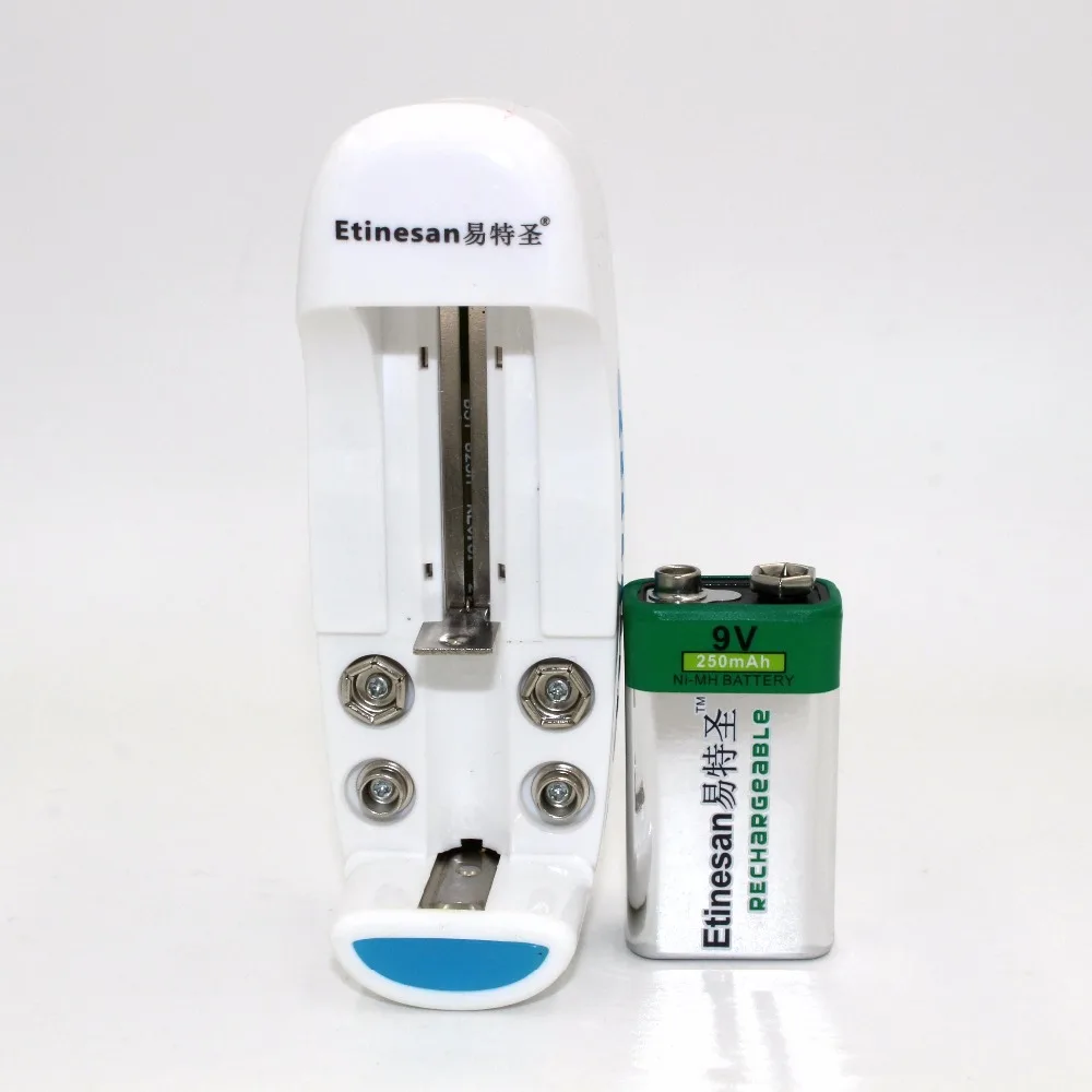 Etinesan 9v 250mAh Ni-MH Rechargeable 9 Volt NiMH Battery + Universal 9v aa aaa 18650 cr123a battery charger
Etinesan 9v 250mAh Ni-MH Rechargeable 9 Volt NiMH Battery + Universal 9v aa aaa 18650 cr123a battery charger