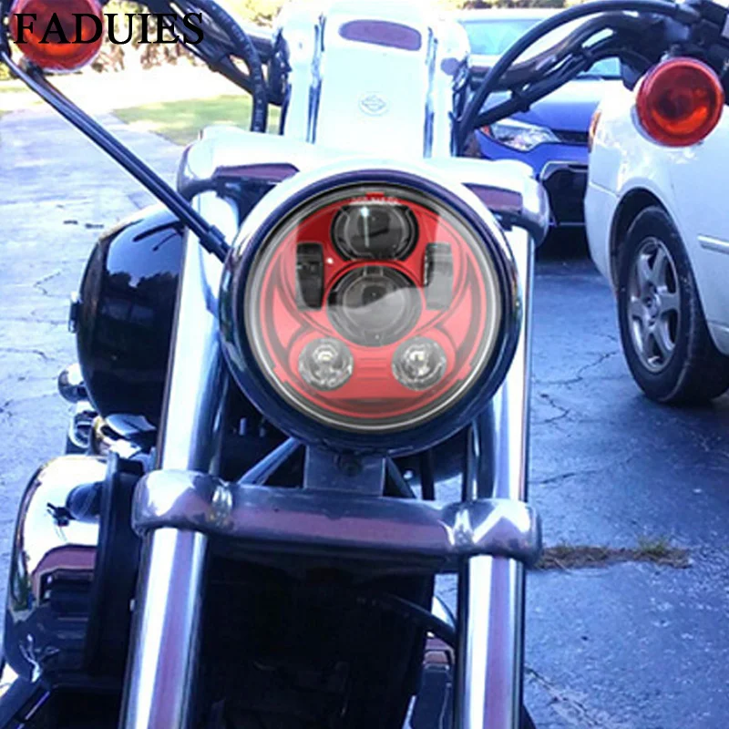 Chrome New Motos Accessories 5.75 headlight motorcycle 5 34 in. Projector Daymaker Led headlight For Harley 5-34 Motorcycle (6) 13