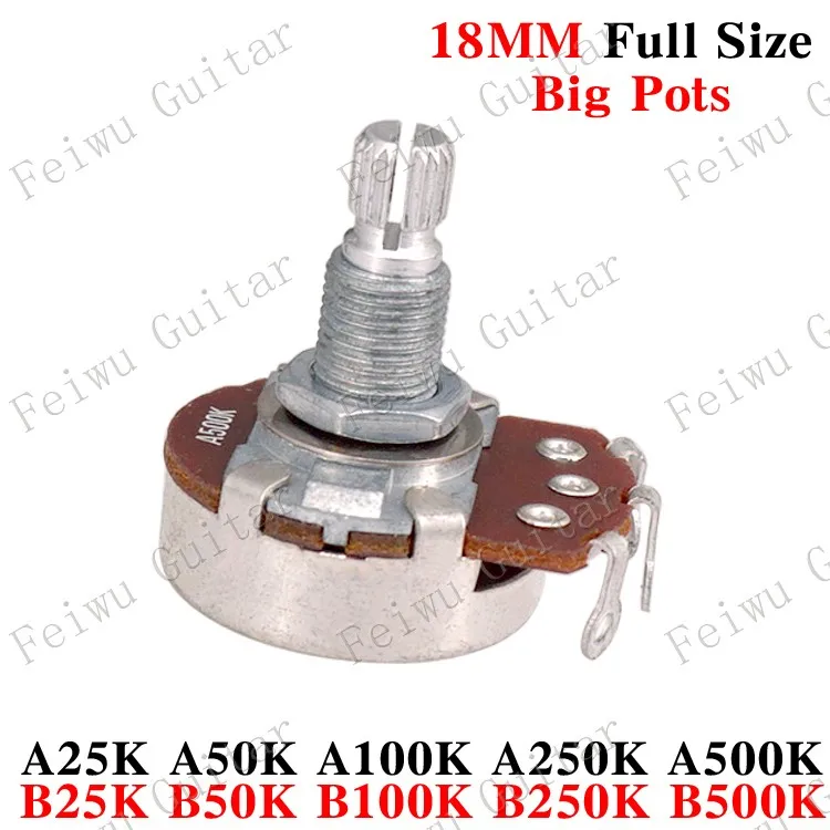 2 Pcs Full Size Short Split shaft 18mm ELectric Guitar Bass Volume Tone Pots Potentiometer - A500K B500K A250K B250K A25K B25K
2 Pcs Full Size Short Split shaft 18mm ELectric Guitar Bass Volume Tone Pots Potentiometer - A500K B500K A250K B250K A25K B25K