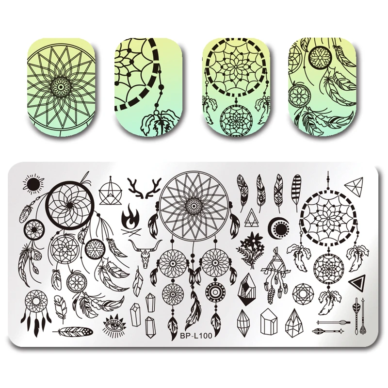 BORN PRETTY Nail Stamping Template Rectangle Dream Catcher Feather Arrows Nail Art Image Print Plate Manicure Stencil BP-L100
BORN PRETTY Nail Stamping Template Rectangle Dream Catcher Feather Arrows Nail Art Image Print Plate Manicure Stencil BP-L100