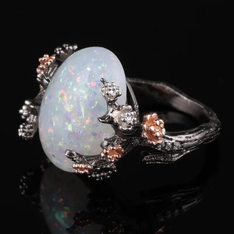 Female Vintage Opal Plum blossom Finger Ring Black Gold Filled Women Fashion Ring Party Jewelry Gifts
Female Vintage Opal Plum blossom Finger Ring Black Gold Filled Women Fashion Ring Party Jewelry Gifts