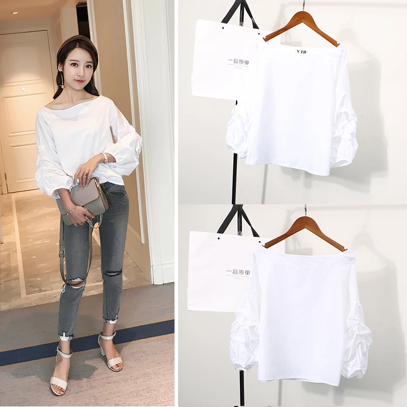 Plus Size Rushed Polyester Cotton None Korean 2018 Summer New Full Plaid Puff Sleeve Loose Women Slash Neck Female Blouse
Plus Size Rushed Polyester Cotton None Korean 2018 Summer New Full Plaid Puff Sleeve Loose Women Slash Neck Female Blouse