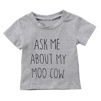Summer Funny Baby Clothing Tshirt Ask me about My Moo Cow Letter Tops Short Sleeves T-shirts Baby Clothes tshirt
Summer Funny Baby Clothing Tshirt Ask me about My Moo Cow Letter Tops Short Sleeves T-shirts Baby Clothes tshirt