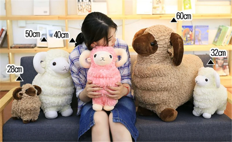 Dorimytrader cuddly soft animal goat plush toy big stuffed cartoon sheep doll pillow gift for children decoration 24inch 60cm DY61891 (2)