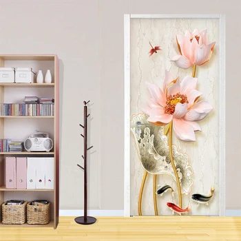 PVC Self-Adhesive Waterproof Door Sticker Modern Marble Stereo Lotus Photo Murals Wallpaper Living Room Bedroom Papel De Parede
PVC Self-Adhesive Waterproof Door Sticker Modern Marble Stereo Lotus Photo Murals Wallpaper Living Room Bedroom Papel De Parede