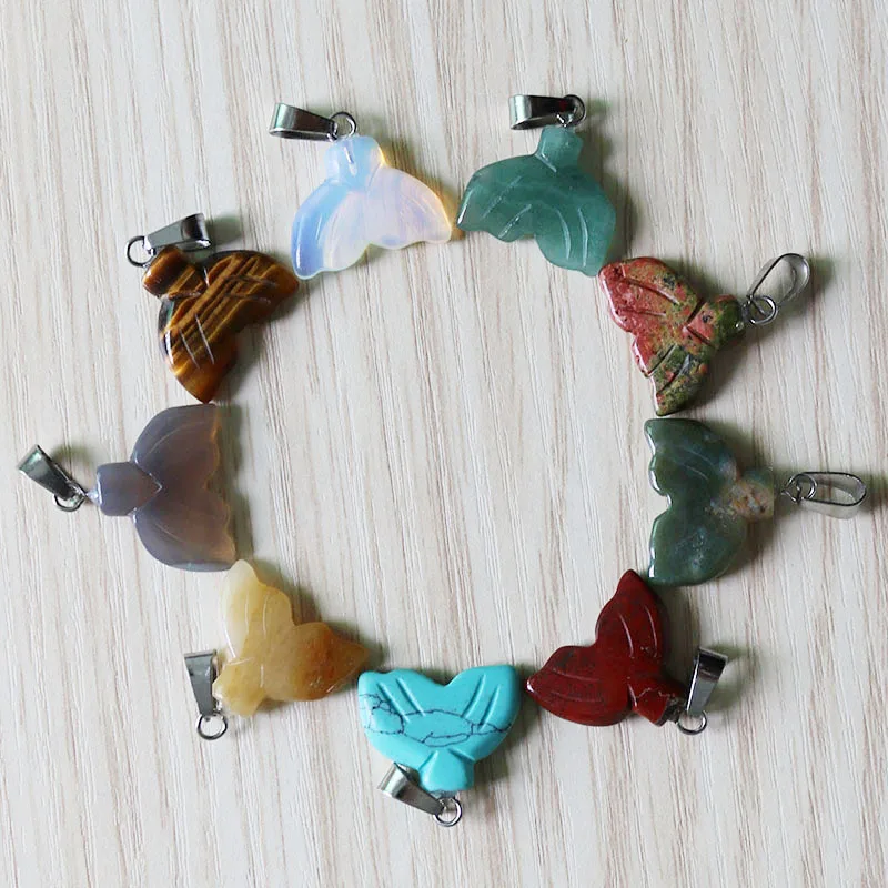 Wholesale 25pcs/lot fubaoying Fashion Natural Stone Color mixing Fishtail shape Pendant for Jewelry Making earring free shipping
Wholesale 25pcs/lot fubaoying Fashion Natural Stone Color mixing Fishtail shape Pendant for Jewelry Making earring free shipping