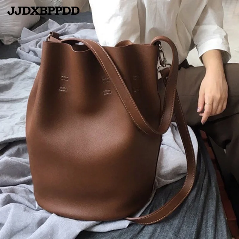 Brand design women shoulder bag Large capacity bucket Handbags Quality PU leather Women's Totes Shopping Bag bolsa feminin | Багаж и