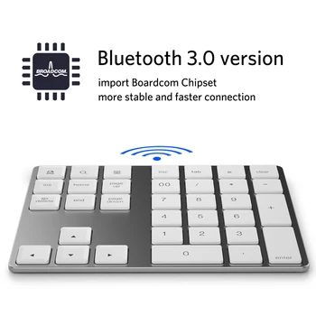 34 Key BT Keyboard Wireless Numeric Keyboard Aluminium Built-in Rechargeable Battery Keypad for Windows/iOS/Android
34 Key BT Keyboard Wireless Numeric Keyboard Aluminium Built-in Rechargeable Battery Keypad for Windows/iOS/Android
