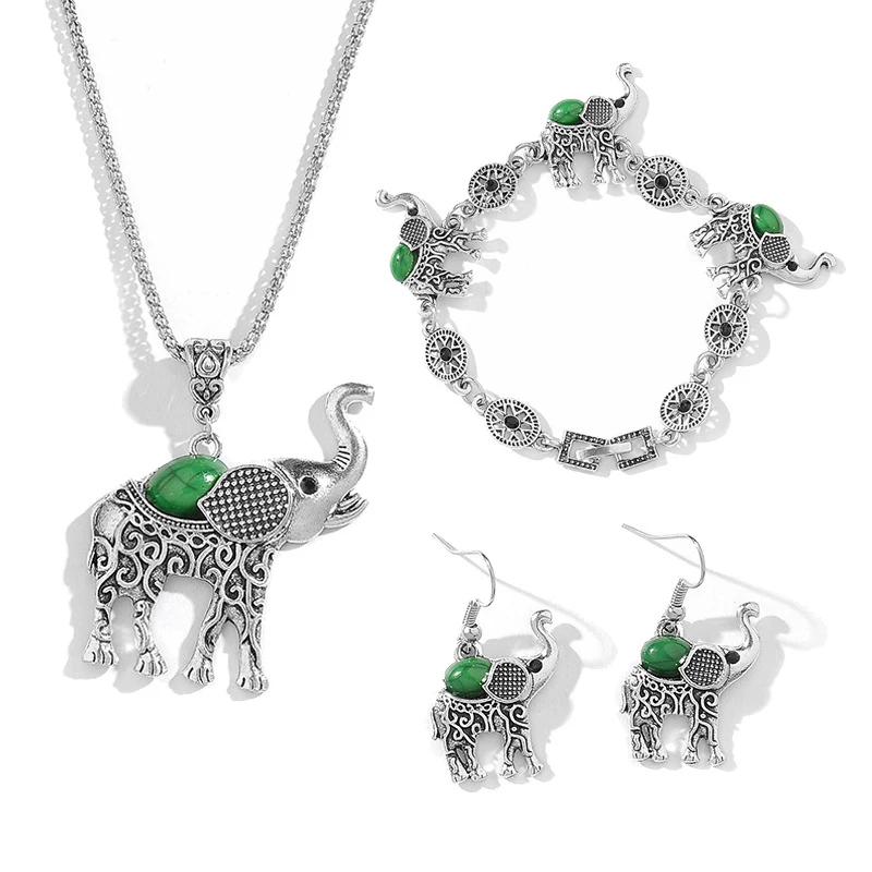 Vintage Ethnic Antique Silver Color Jewelry Set Bohemian Elephant Pendant Necklace Bracelet Dangle Earrings For Women Gifts
Vintage Ethnic Antique Silver Color Jewelry Set Bohemian Elephant Pendant Necklace Bracelet Dangle Earrings For Women Gifts