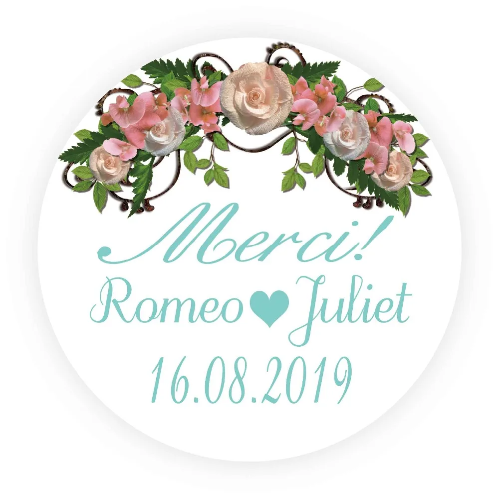 DouxArt 100pcs 40mm Stickers Personalized Merci - Flowers Wedding Communion Baptism Party Invitation Gift Box Seals Labels V676
DouxArt 100pcs 40mm Stickers Personalized Merci - Flowers Wedding Communion Baptism Party Invitation Gift Box Seals Labels V676