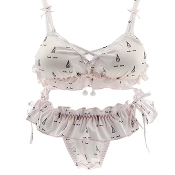 Cute Unicorm Fur Ball Tie Bralette Women's Japanese Bra & Panties Set Wirefree Soft Underwear Sleep Intimates Set Lolita
Cute Unicorm Fur Ball Tie Bralette Women's Japanese Bra & Panties Set Wirefree Soft Underwear Sleep Intimates Set Lolita