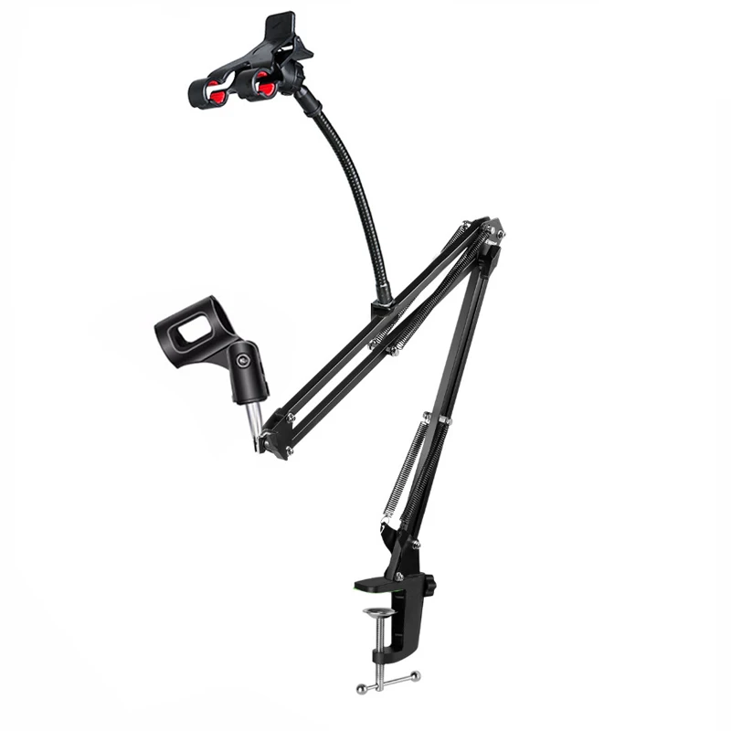 Ituf Microphone Suspension Boom Scissor Arm Stand with Table Mounting Clamp Kit & Phone Holder Black for Condenser Microphone
Ituf Microphone Suspension Boom Scissor Arm Stand with Table Mounting Clamp Kit & Phone Holder Black for Condenser Microphone