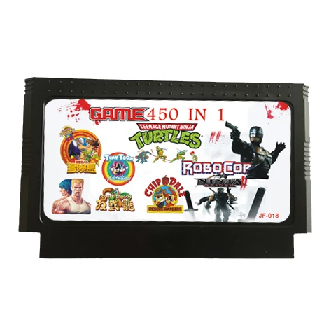 450 in 1 60 Pins Game Cartridge for 8 Bit Game Console with Nijia Turtle, DK 1/2/3/JR, Bomber Man, Mortal Kombat 4, etc.
450 in 1 60 Pins Game Cartridge for 8 Bit Game Console with Nijia Turtle, DK 1/2/3/JR, Bomber Man, Mortal Kombat 4, etc.