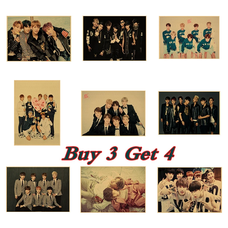 BTS Vintage Retro Posters Wall Stickers Home Decoration High Quality Prints RM Jimin Jin Kraft paper making 42*30CM
BTS Vintage Retro Posters Wall Stickers Home Decoration High Quality Prints RM Jimin Jin Kraft paper making 42*30CM