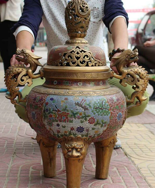 shipping USPS to USA S1759 Royal Cloisonne 100% Bronze Dragon Lion Deer Crane Statue Incense Burner Censer
shipping USPS to USA S1759 Royal Cloisonne 100% Bronze Dragon Lion Deer Crane Statue Incense Burner Censer