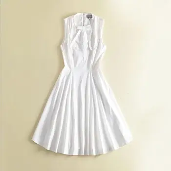 Women Runway Dress 2019 High Quality Summer Stand Collar Bow Sleeveless Solid Elegant Dresses Casual Dress NP0327J
Women Runway Dress 2019 High Quality Summer Stand Collar Bow Sleeveless Solid Elegant Dresses Casual Dress NP0327J