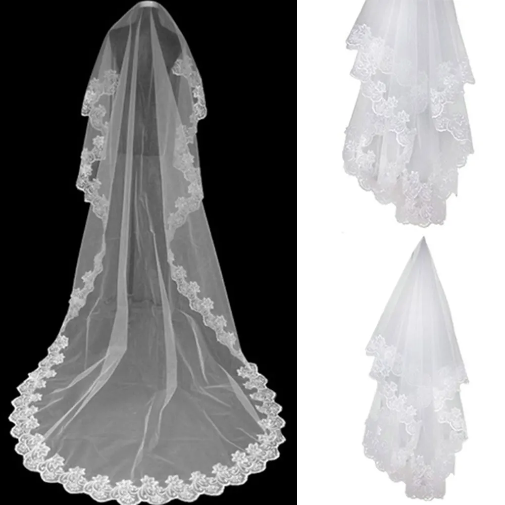 Hot Wedding Accessories Short Wedding Veil White Ivory One Layer Bridal Veil Appliques Lace 1.5 Meter lace veil
Hot Wedding Accessories Short Wedding Veil White Ivory One Layer Bridal Veil Appliques Lace 1.5 Meter lace veil
