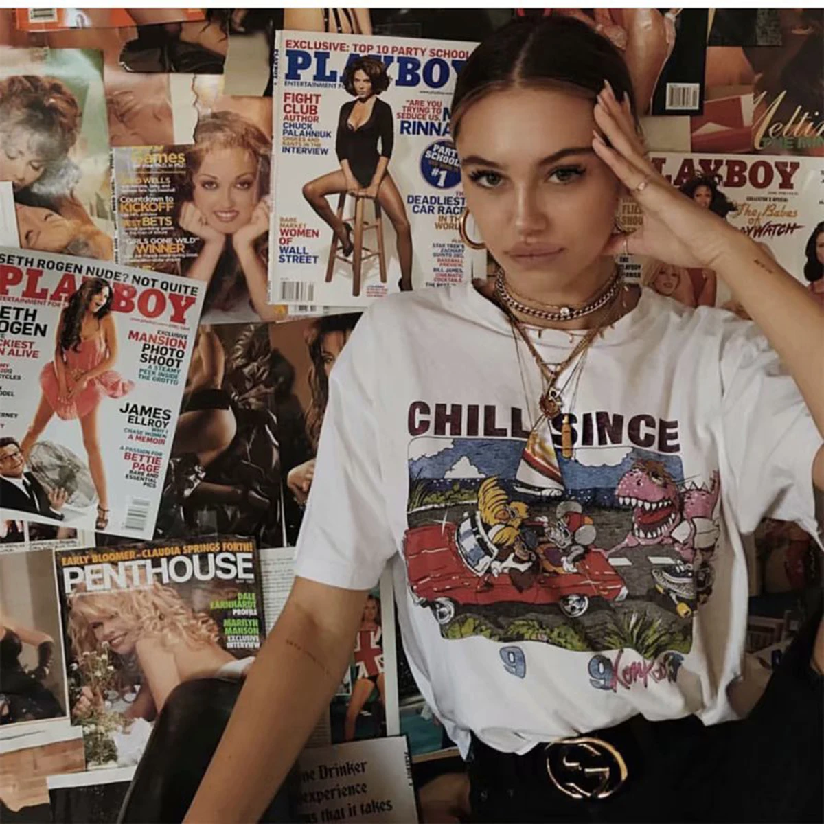 Cartoon Vintage Tee Top Women Clothes 2019 Short Sleeve O neck White T-shirt Summer Rock Fashion Print Casual Shirts Streetwear
Cartoon Vintage Tee Top Women Clothes 2019 Short Sleeve O neck White T-shirt Summer Rock Fashion Print Casual Shirts Streetwear