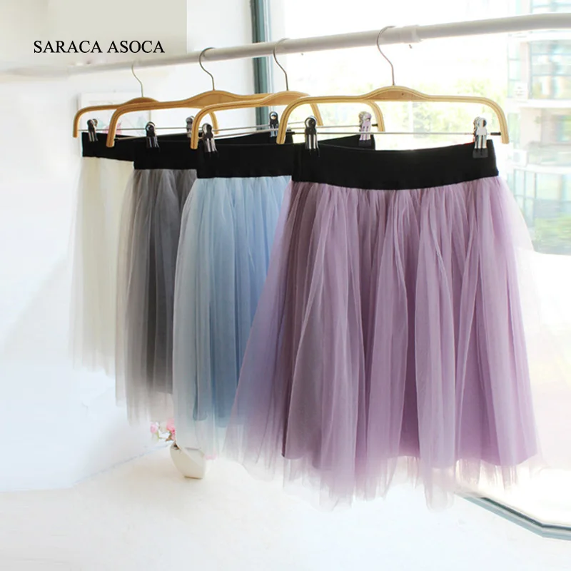 Image Fashion Mini Skirts Womens  Three layer Tulle Mini Skirt NET Yarn Ball Gown  One Size