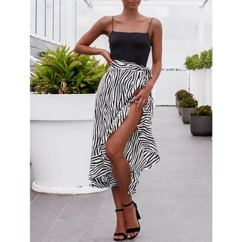 2019 New Fashion Women Fashion Zebra-Striped Print Skirts Summer Ruffel Sexy High Split Skirt Lady Chic Loose Bandage Midi Skirt
2019 New Fashion Women Fashion Zebra-Striped Print Skirts Summer Ruffel Sexy High Split Skirt Lady Chic Loose Bandage Midi Skirt