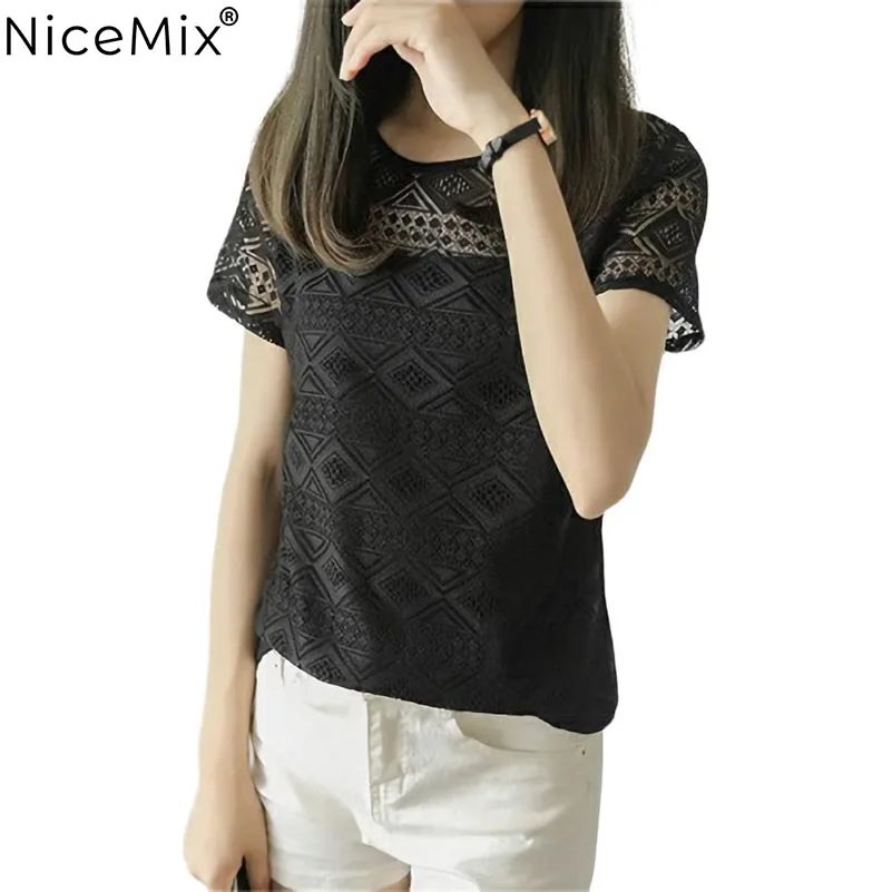 NiceMix 2019 Summer Lace T Shirt Casual Short Sleeve T-shirt Harajuku Elegant Tops Plus Size O-neck Tee Shirt Femme
NiceMix 2019 Summer Lace T Shirt Casual Short Sleeve T-shirt Harajuku Elegant Tops Plus Size O-neck Tee Shirt Femme