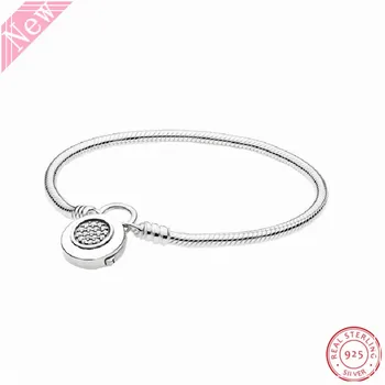 Spring New Detachable Padlock Clasp Classic LOGO Sparkling CZ MOMENTS Smooth Charm Bracelets for Women Silver 925 Jewelry FLB056
Spring New Detachable Padlock Clasp Classic LOGO Sparkling CZ MOMENTS Smooth Charm Bracelets for Women Silver 925 Jewelry FLB056